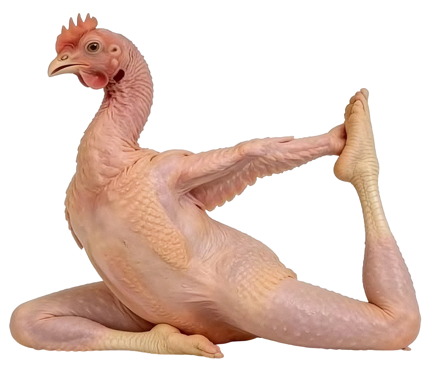 Plucked chicken performing The Broke Boat